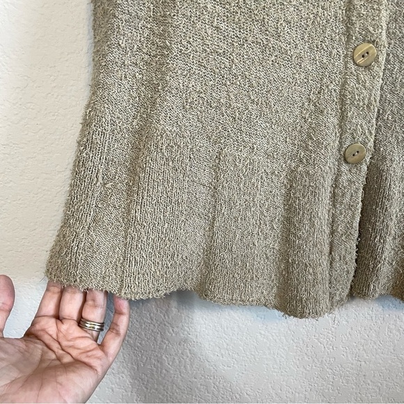 Flax by Angelheart Tan Cotton Blend Sweater Vest Boho Minimalist Size M/L - Picture 2 of 6